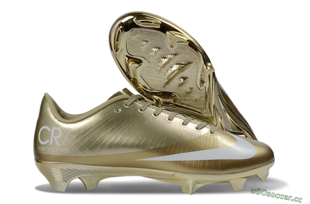 Men's Nike Air Zoom Mercurial Vapor Superfly 1 CR7 2026 World Cup FG Firm Ground Low-Tops Football Boots - Gold/Metallic Gold/White 2