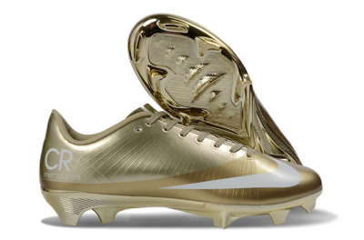 Men's Nike Air Zoom Mercurial Vapor Superfly 1 CR7 2026 World Cup FG Firm Ground Low-Tops Football Boots - Gold/Metallic Gold/White