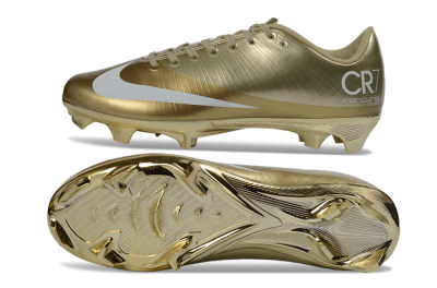 Men's Nike Air Zoom Mercurial Vapor Superfly 1 CR7 2026 World Cup FG Firm Ground Low-Tops Football Boots - Gold/Metallic Gold/White