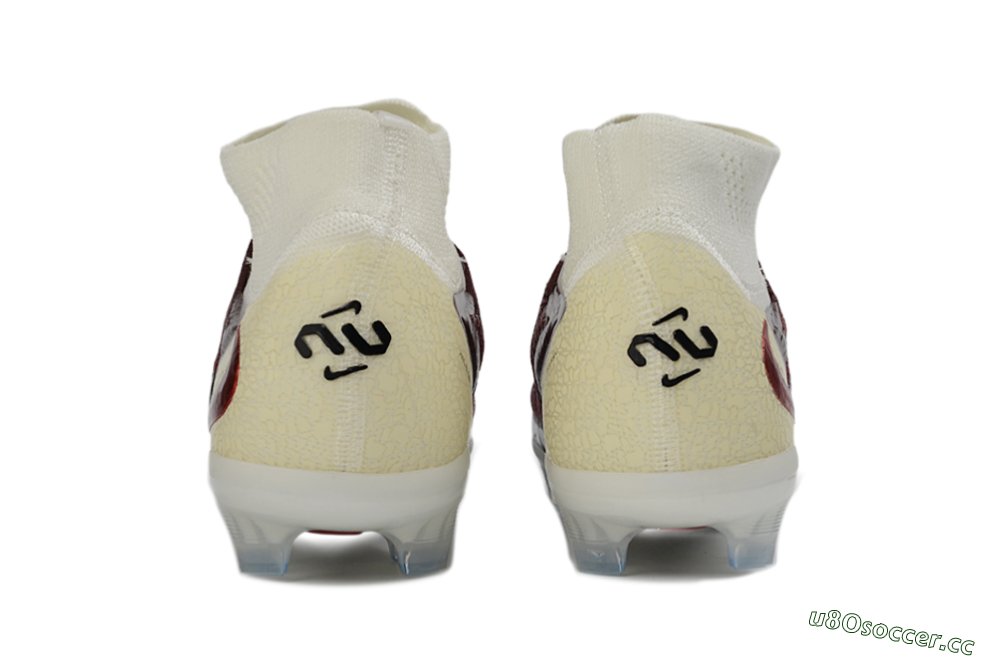 Unisex Nike Phantom 6 Elite High FG Firm Ground High-Tops Football Boots - Red/Crimson Fusion/Soft Cream 5