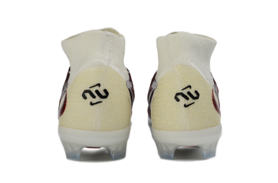 Unisex Nike Phantom 6 Elite High FG Firm Ground High-Tops Football Boots - Red/Crimson Fusion/Soft Cream