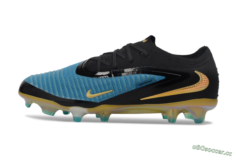 Unisex Nike Phantom 6 Elite Low FG Firm Ground Low-Tops Football Boots - Blue/Electric Blue/Gold 0