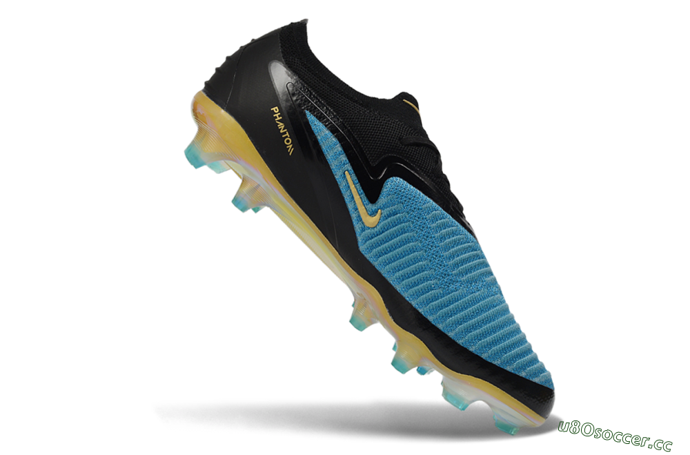 Unisex Nike Phantom 6 Elite Low FG Firm Ground Low-Tops Football Boots - Blue/Electric Blue/Gold 4