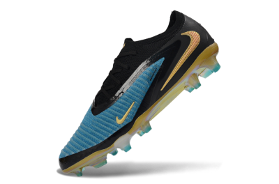 Unisex Nike Phantom 6 Elite Low FG Firm Ground Low-Tops Football Boots - Blue/Electric Blue/Gold