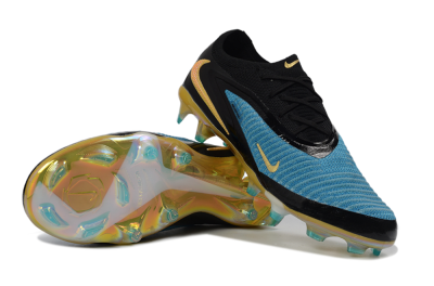Unisex Nike Phantom 6 Elite Low FG Firm Ground Low-Tops Football Boots - Blue/Electric Blue/Gold
