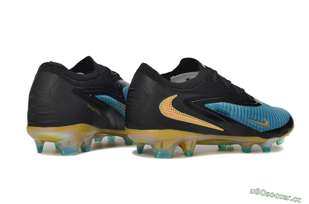 Unisex Nike Phantom 6 Elite Low FG Firm Ground Low-Tops Football Boots - Blue/Electric Blue/Gold 6