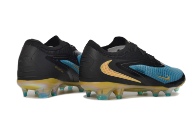 Unisex Nike Phantom 6 Elite Low FG Firm Ground Low-Tops Football Boots - Blue/Electric Blue/Gold