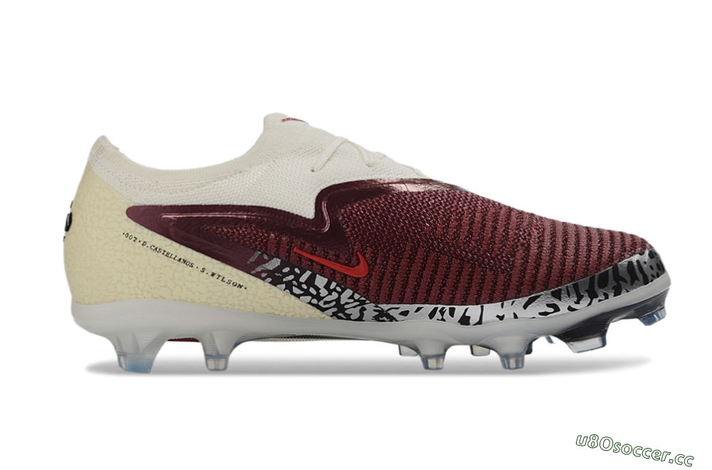 Unisex Nike Phantom 6 Elite Low FG Firm Ground Low-Tops Football Boots - Red/Cream/Black 7