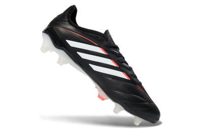 Men's Adidas Copa Pure 3 FG Firm Ground Low-Tops Football Boots - Black/Vibrant Red/Frosted White