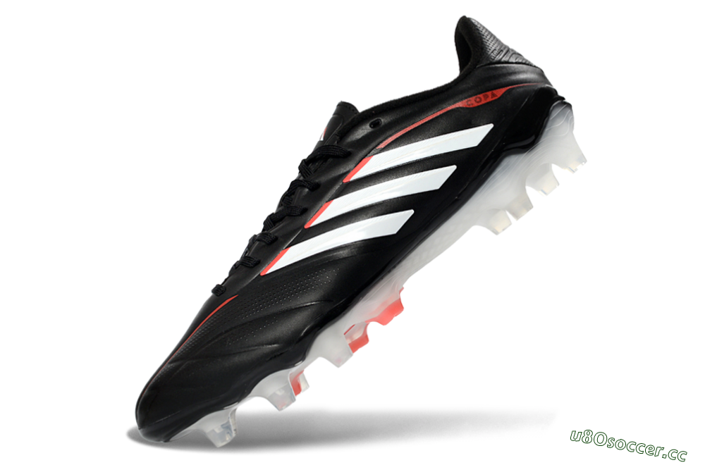 Men's Adidas Copa Pure 3 FG Firm Ground Low-Tops Football Boots - Black/Vibrant Red/Frosted White 5