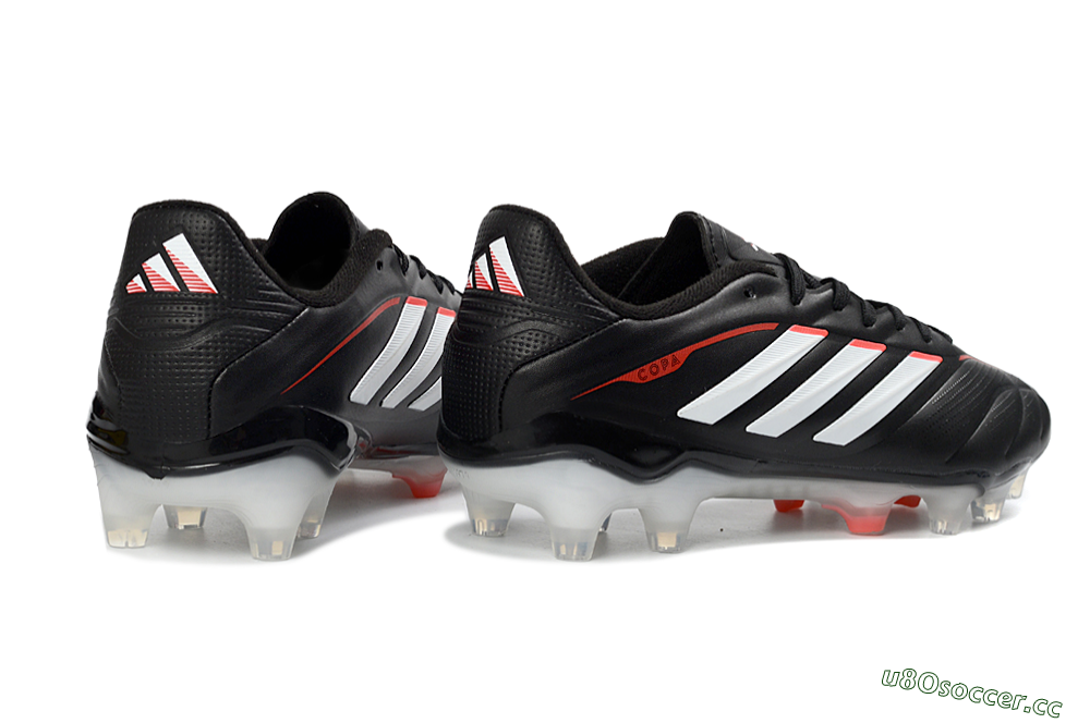 Men's Adidas Copa Pure 3 FG Firm Ground Low-Tops Football Boots - Black/Vibrant Red/Frosted White 6