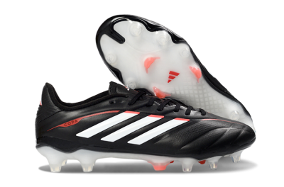 Men's Adidas Copa Pure 3 FG Firm Ground Low-Tops Football Boots - Black/Vibrant Red/Frosted White
