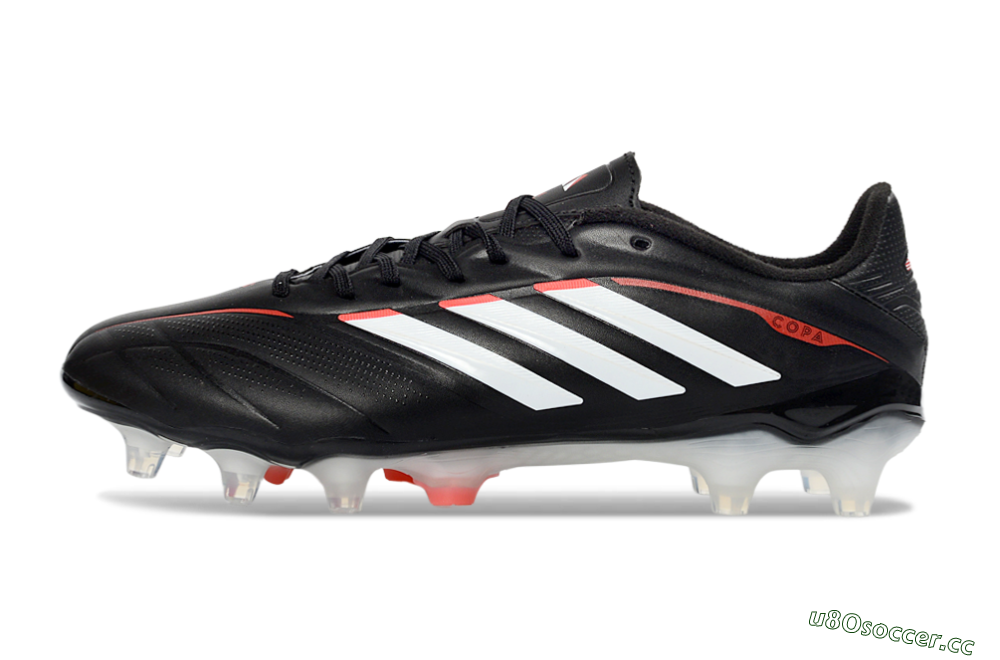 Men's Adidas Copa Pure 3 FG Firm Ground Low-Tops Football Boots - Black/Vibrant Red/Frosted White 0