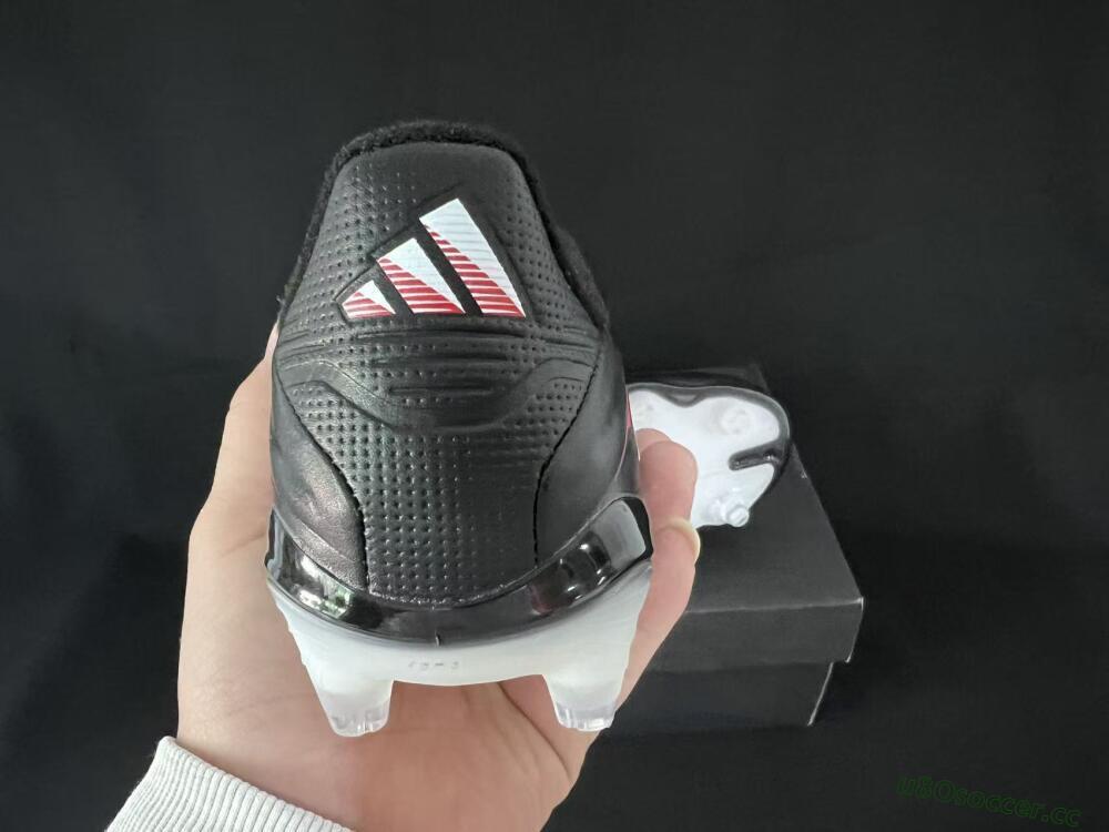 Men's Adidas Copa Pure 3 FG Firm Ground Low-Tops Football Boots - Black/Vibrant Red/Frosted White