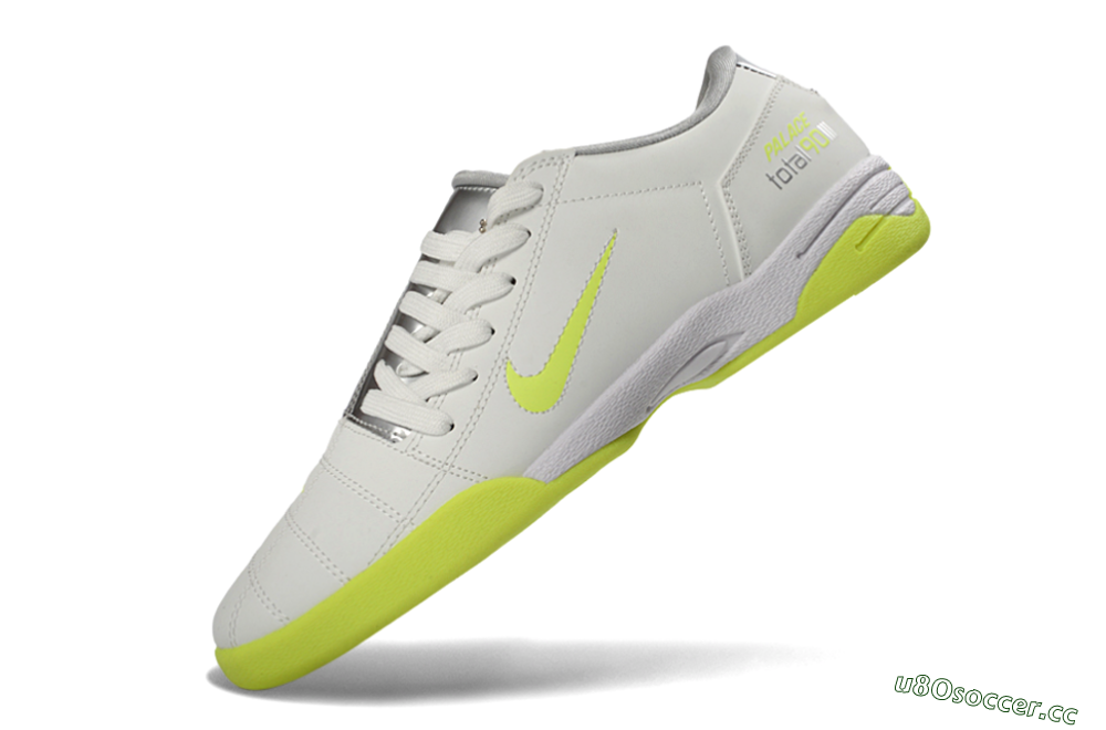 Men's Nike Total 90 III IC Indoor & Futsal Low-Tops Football Shoes - White/Neon Yellow/Metallic Silver 6