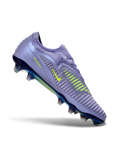 Unisex Nike Phantom 6 Elite Low FG Firm Ground Low-Tops Football Boots - Purple/Neon Lime/Silver