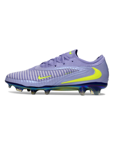 Unisex Nike Phantom 6 Elite Low FG Firm Ground Low-Tops Football Boots - Purple/Neon Lime/Silver