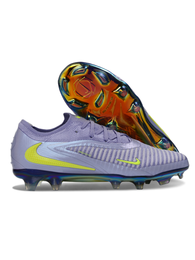 Unisex Nike Phantom 6 Elite Low FG Firm Ground Low-Tops Football Boots - Purple/Neon Lime/Silver