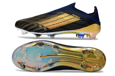 Unisex Dembélé x Adidas F50 Elite Laceless FG Firm Ground Low-Tops Football Boots - Navy/Gold/Red