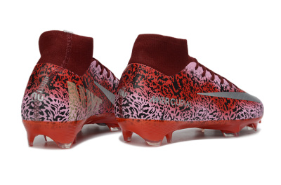 Unisex Nike Air Zoom Mercurial Superfly 10 Elite FG Firm Ground High-Tops Football Boots - Pink/Crimson Red/Black