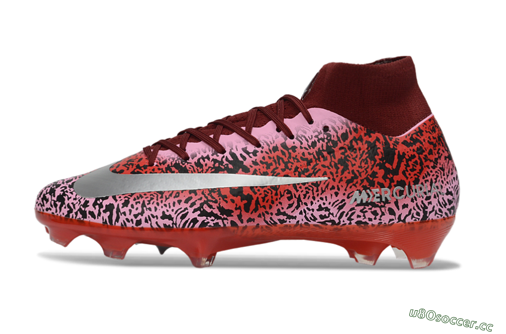 Unisex Nike Air Zoom Mercurial Superfly 10 Elite FG Firm Ground High-Tops Football Boots - Pink/Crimson Red/Black 0