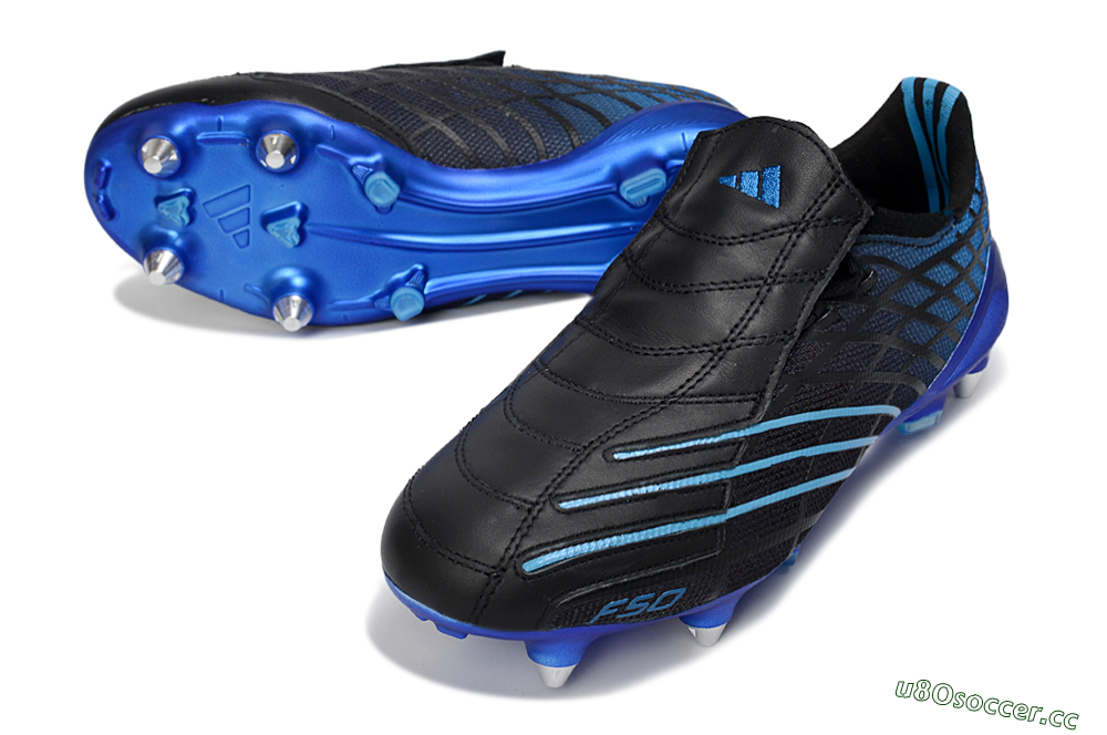 Unisex Adidas F50 Spider Elite SG Soft Ground Low-Tops Football Boots - Black/Electric Blue/Graphite 3