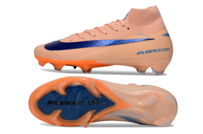 Unisex Nike Air Zoom Mercurial Superfly 10 Elite FG Firm Ground High-Tops Football Boots - Peach/Coral Breeze/Deep Ocean