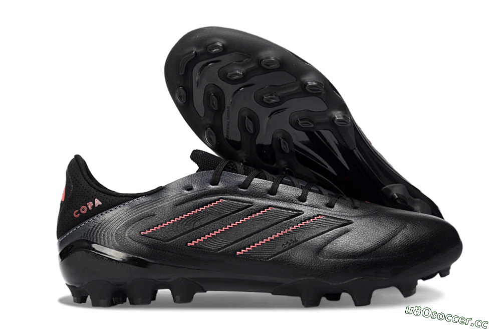 Men's Adidas Copa Pure 3 FG Firm Ground Low-Tops Football Boots - Black/Crimson Red/Graphite Gray 2