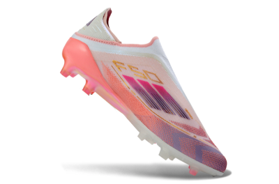 Men's Adidas F50 304 Elite Laceless AG Artificial Grass Low-Tops Football Boots - Pink/Coral Pink/Soft Lilac