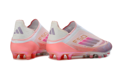 Men's Adidas F50 304 Elite Laceless AG Artificial Grass Low-Tops Football Boots - Pink/Coral Pink/Soft Lilac