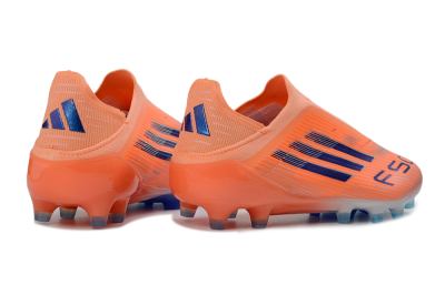 Men's Adidas F50 Elite Laceless AG Artificial Grass Low-Tops Football Boots - Orange/Sky Blue/Flame Orange