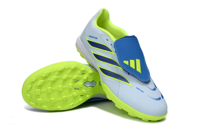 Unisex Adidas Predator 26 Elite Fold-Over Tongue TF Artificial Turf Low-Tops Football Shoes - Blue/Lime Green/Neon Yellow