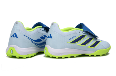 Unisex Adidas Predator 26 Elite Fold-Over Tongue TF Artificial Turf Low-Tops Football Shoes - Blue/Lime Green/Neon Yellow