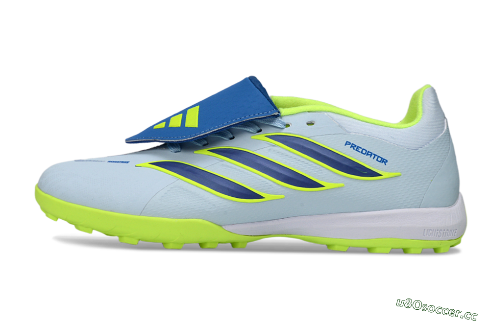 Unisex Adidas Predator 26 Elite Fold-Over Tongue TF Artificial Turf Low-Tops Football Shoes - Blue/Lime Green/Neon Yellow 0