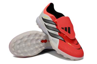 Unisex Adidas Predator 26 Elite Fold-Over Tongue TF Artificial Turf Low-Tops Football Shoes - Red/Coral Surge/Black Shadow