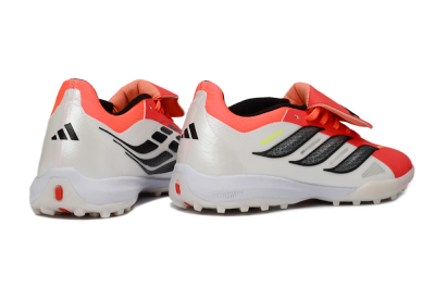 Unisex Adidas Predator 26 Elite Fold-Over Tongue TF Artificial Turf Low-Tops Football Shoes - Red/Coral Surge/Black Shadow
