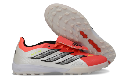Unisex Adidas Predator 26 Elite Fold-Over Tongue TF Artificial Turf Low-Tops Football Shoes - Red/Coral Surge/Black Shadow