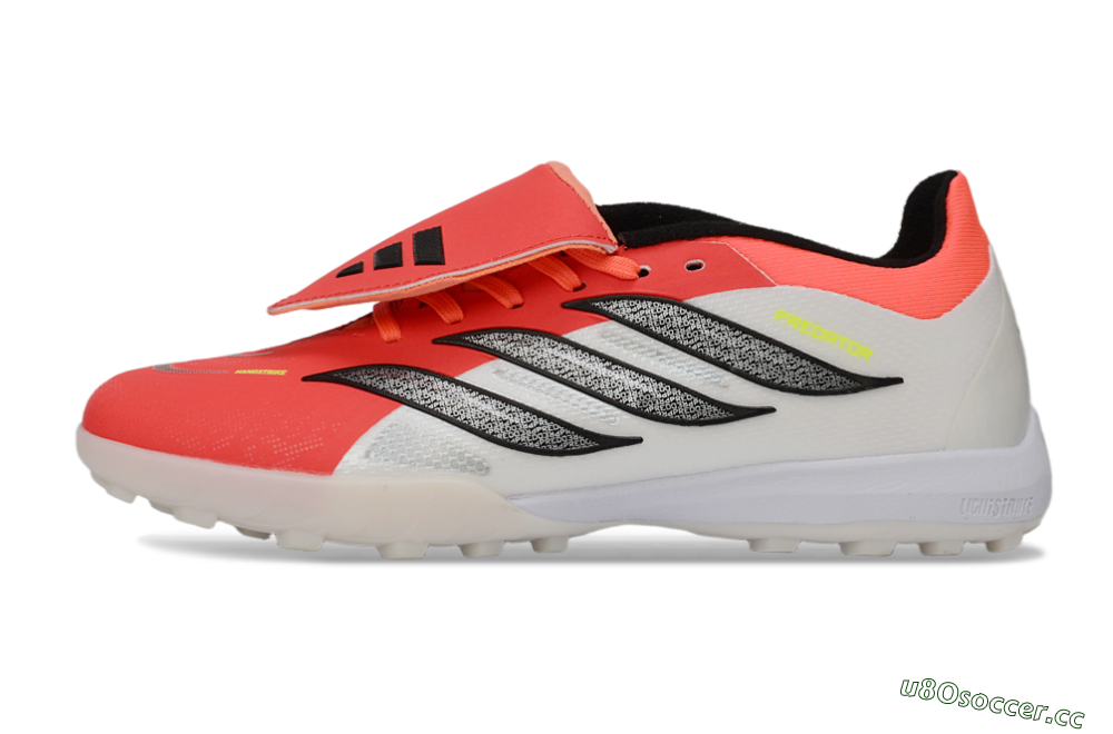 Unisex Adidas Predator 26 Elite Fold-Over Tongue TF Artificial Turf Low-Tops Football Shoes - Red/Coral Surge/Black Shadow 0
