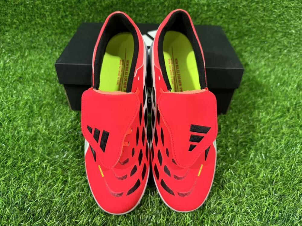 Unisex Adidas Predator 26 Elite Fold-Over Tongue TF Artificial Turf Low-Tops Football Shoes - Red/Coral Surge/Black Shadow