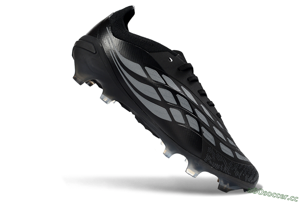 Unisex Adidas Predator 26 Elite FG Firm Ground Low-Tops Football Boots - Black/Graphite Grey/Dark Shadow 5