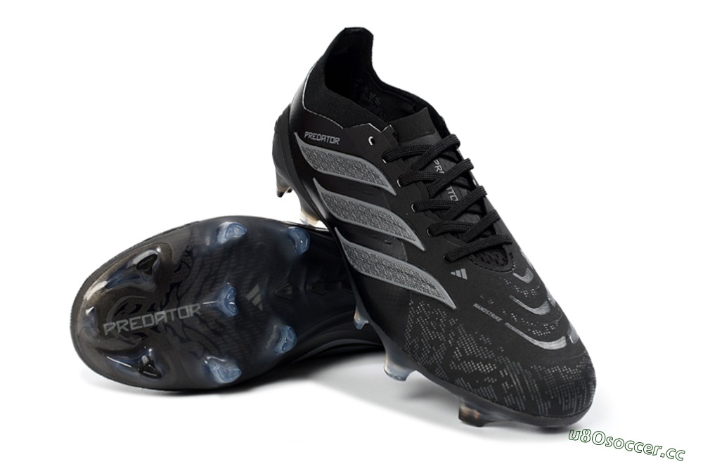 Unisex Adidas Predator 26 Elite FG Firm Ground Low-Tops Football Boots - Black/Graphite Grey/Dark Shadow 4