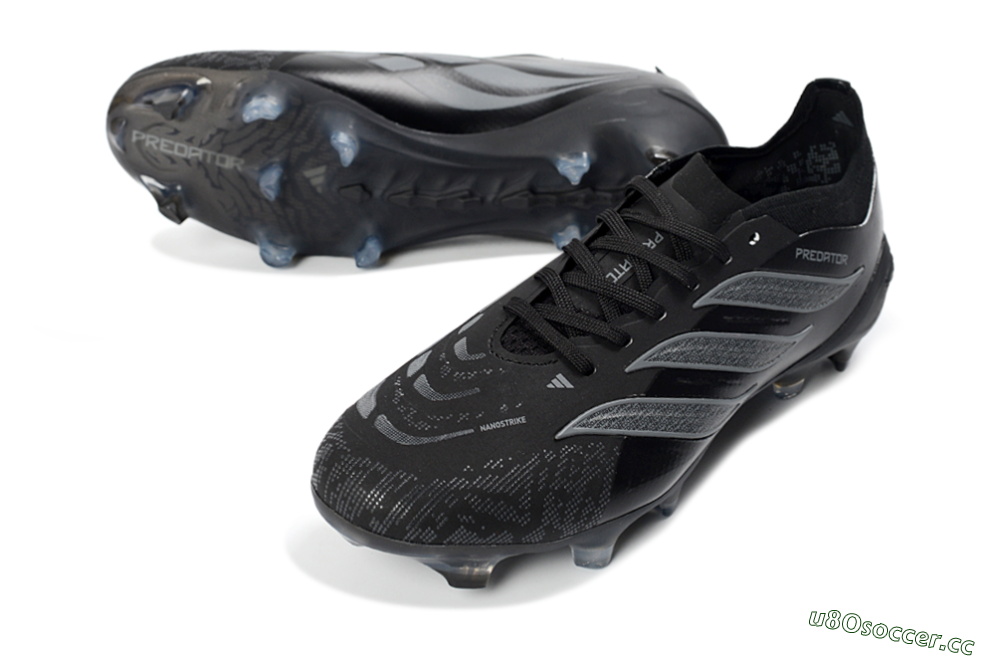 Unisex Adidas Predator 26 Elite FG Firm Ground Low-Tops Football Boots - Black/Graphite Grey/Dark Shadow 3