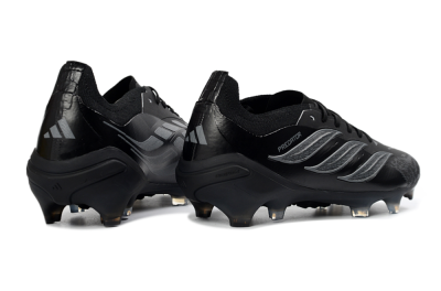 Unisex Adidas Predator 26 Elite FG Firm Ground Low-Tops Football Boots - Black/Graphite Grey/Dark Shadow