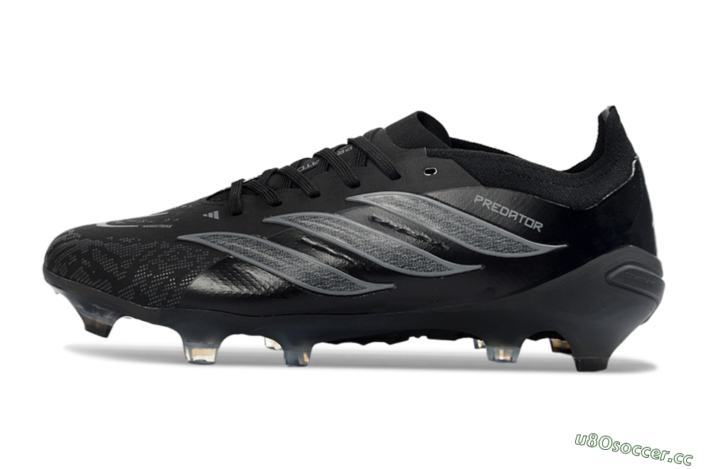 Unisex Adidas Predator 26 Elite FG Firm Ground Low-Tops Football Boots - Black/Graphite Grey/Dark Shadow 0