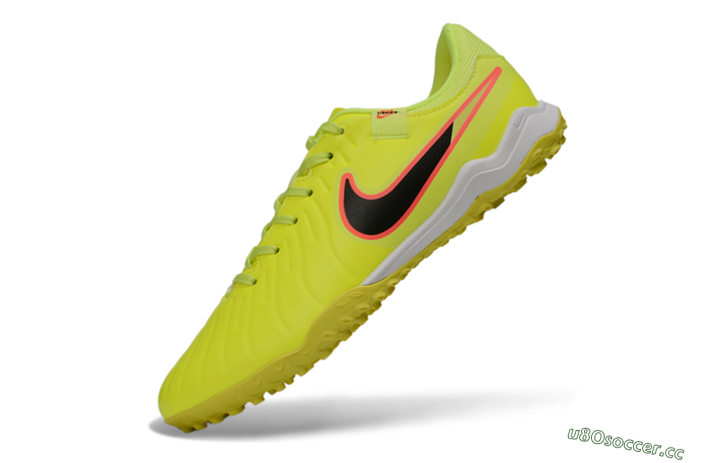 Men's Nike Tiempo Legend 10 Academy TF Artificial Turf Low-Tops Football Shoes - Yellow/Electric Green/Hot Pink 5