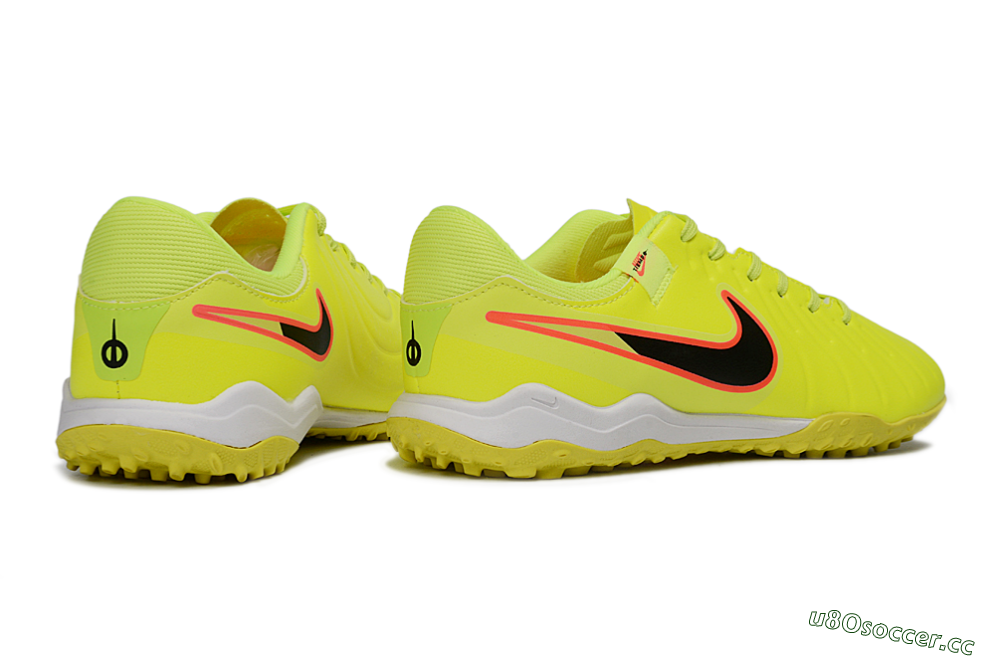Men's Nike Tiempo Legend 10 Academy TF Artificial Turf Low-Tops Football Shoes - Yellow/Electric Green/Hot Pink 6