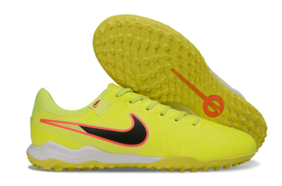Men's Nike Tiempo Legend 10 Academy TF Artificial Turf Low-Tops Football Shoes - Yellow/Electric Green/Hot Pink