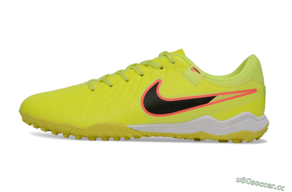 Men's Nike Tiempo Legend 10 Academy TF Artificial Turf Low-Tops Football Shoes - Yellow/Electric Green/Hot Pink 0