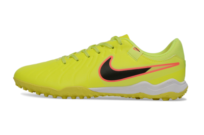 Men's Nike Tiempo Legend 10 Academy TF Artificial Turf Low-Tops Football Shoes - Yellow/Electric Green/Hot Pink