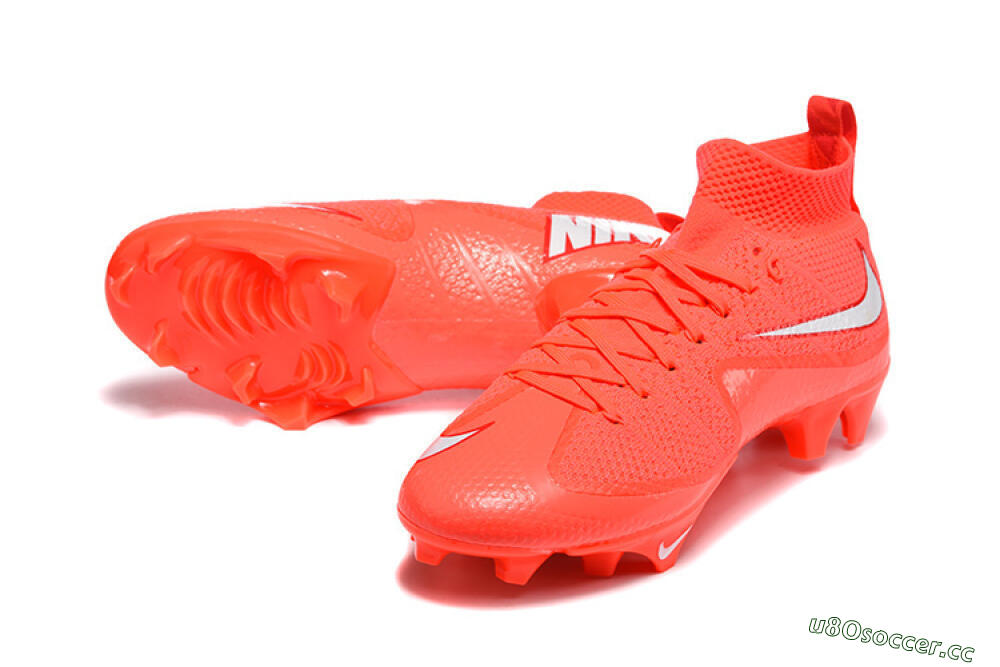 Men's Nike Magista Obra FG Firm Ground High-Tops Football Boots - Red/Flame Red/Highlighter Red 3